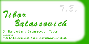 tibor balassovich business card